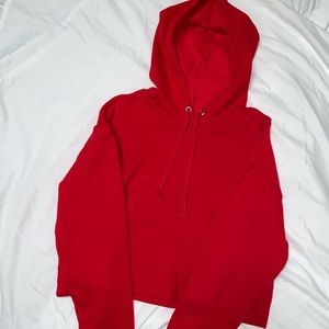 H&M Basic Cropped Hooded Long Sleeve Sweater
